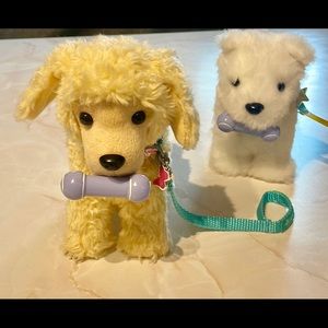 American girl doll dogs, bones, leashes, dog bed
